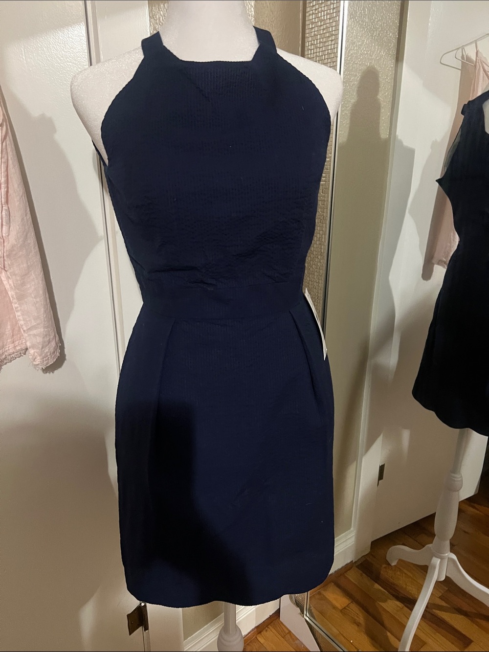Lauren James Navy Halter Mini Dress